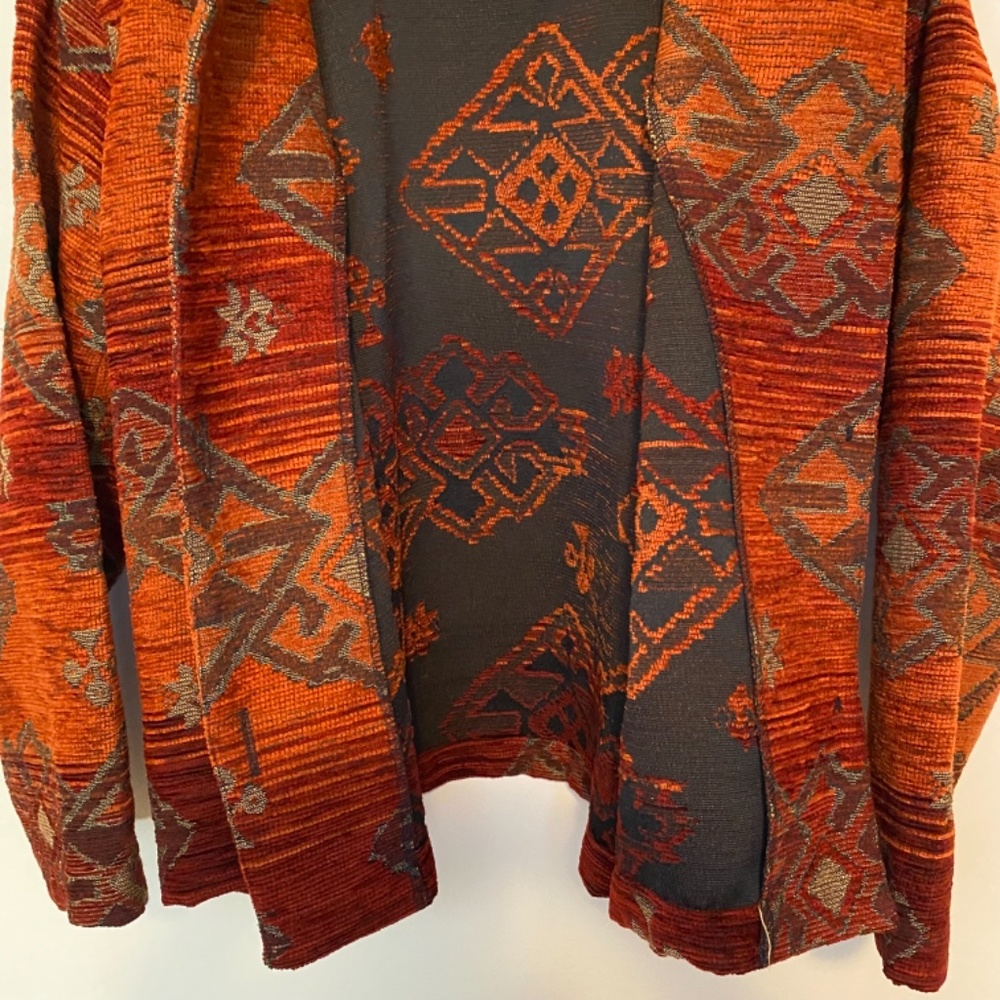 Norm Thompson Orange Button Down Tapestry Jacket Large - Picture 8 of 10